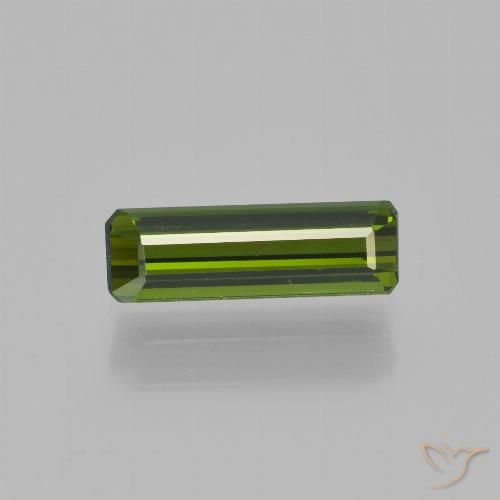 0.90ct Натуральный Землисто-зеленый Турмалин, Изумрудная огранка, Чистота VVS
