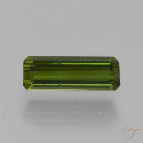 0.88ct Натуральный Средне-темно-зеленый Турмалин, Изумрудная огранка, Чистота VS