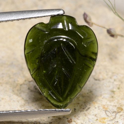 2.71ct Натуральный Темно-зеленый Турмалин, причудливая, Полупрозрачный