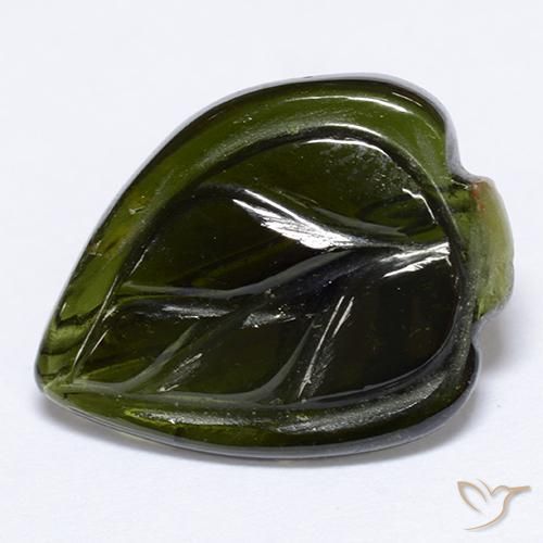 3.63ct Натуральный Темно-зеленый Турмалин, причудливая, Полупрозрачный, Photo A