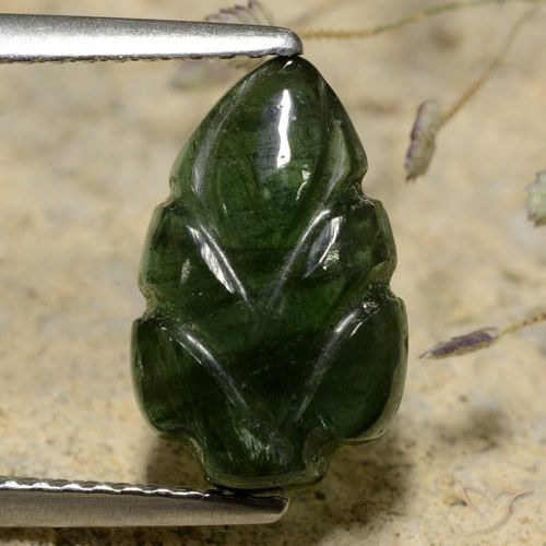 2.75ct Натуральный Землисто-зеленый Турмалин, Огранка Цветок, Полупрозрачный