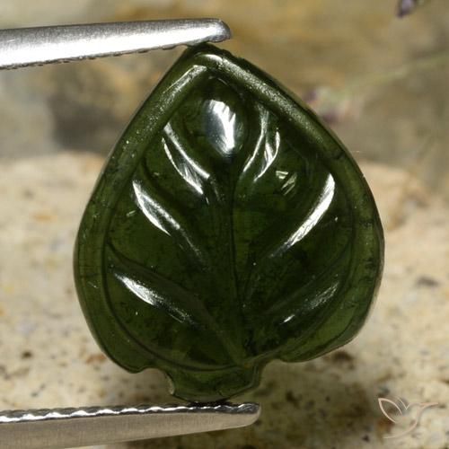 3.63ct Натуральный Темно-зеленый Турмалин, причудливая, Полупрозрачный