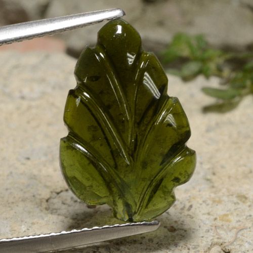 4.45ct Натуральный Земля зеленый Турмалин, Огранка Цветок, Полупрозрачный