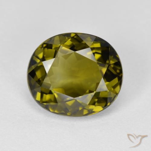 3.47ct Натуральный Темно-зеленый Турмалин, Овал, VVS-VS