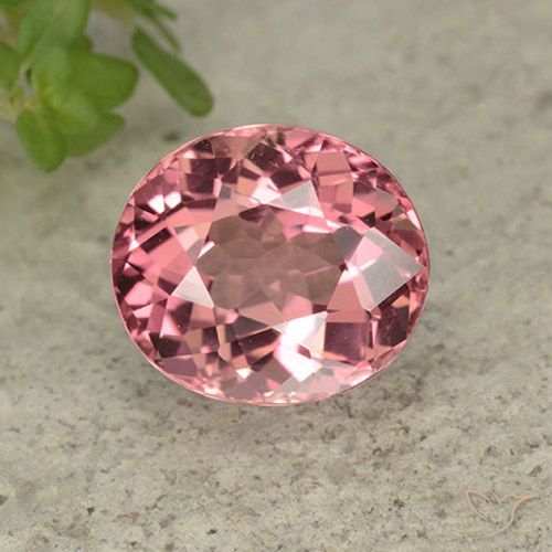 2.69ct Натуральный Светло-ярко-розовый Турмалин, Овал, Чистота VVS