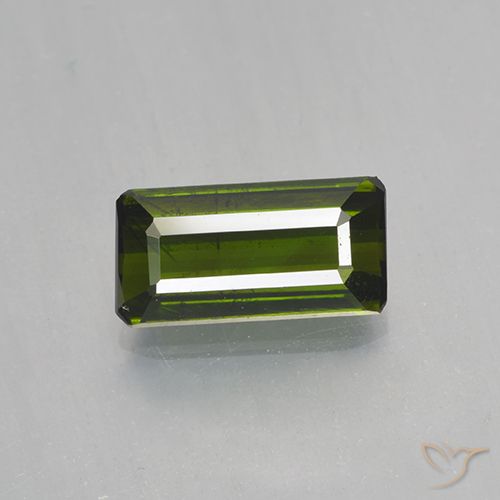 1.51ct Натуральный Темно-зеленый Турмалин, Изумрудная огранка, VVS-VS
