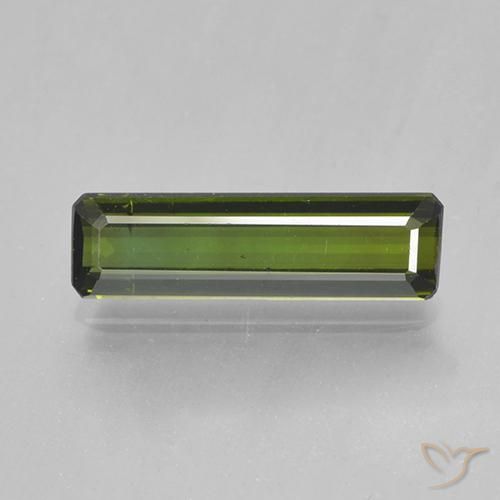 1.41ct Натуральный Травянисто-зелёный Турмалин, Изумрудная огранка, VVS-VS