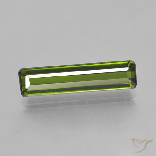 1.80ct Натуральный Теплый зеленый Турмалин, Изумрудная огранка, VVS-VS