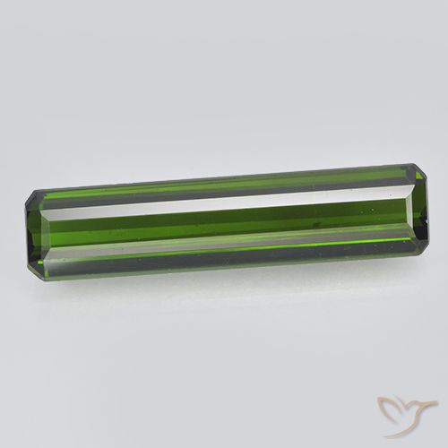 2.87ct Натуральный Темно-зеленый Турмалин, Изумрудная огранка, VVS-VS