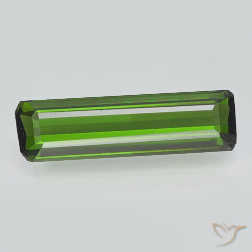 0.81ct Натуральный Темно-зеленый Турмалин, Изумрудная огранка, VVS-VS