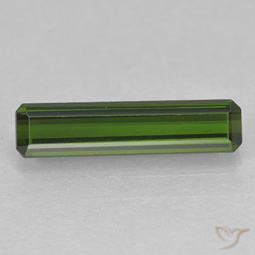1.62ct Натуральный Темно-зеленый Турмалин, Изумрудная огранка, Чистота VVS