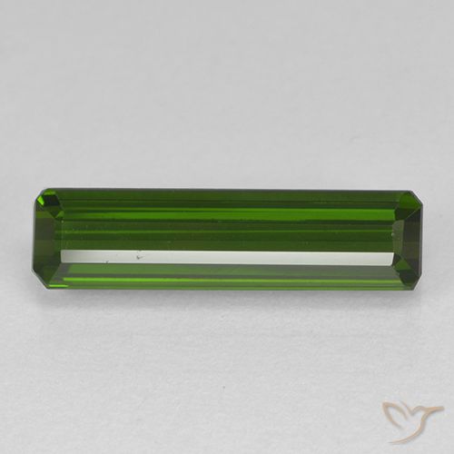 2.16ct Натуральный Травянисто-зелёный Турмалин, Изумрудная огранка, Чистота VVS