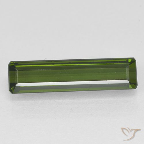 1.35ct Натуральный Темно-зеленый Турмалин, Изумрудная огранка, Чистота VVS