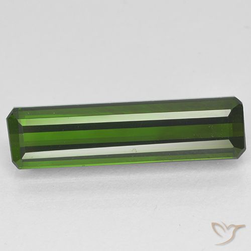 3.42ct Натуральный Темно-зеленый Турмалин, Изумрудная огранка, Чистота VVS
