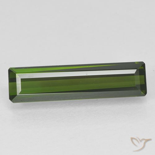 1.71ct Натуральный Темно-зеленый Турмалин, Изумрудная огранка, Чистота VVS