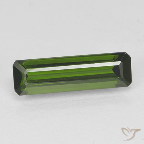 1.27ct Натуральный Темно-зеленый Турмалин, Изумрудная огранка, Чистота VVS
