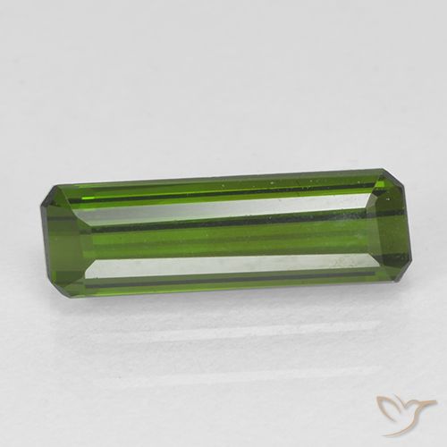 1.34ct Натуральный Темно-зеленый Турмалин, Изумрудная огранка, Чистота VVS