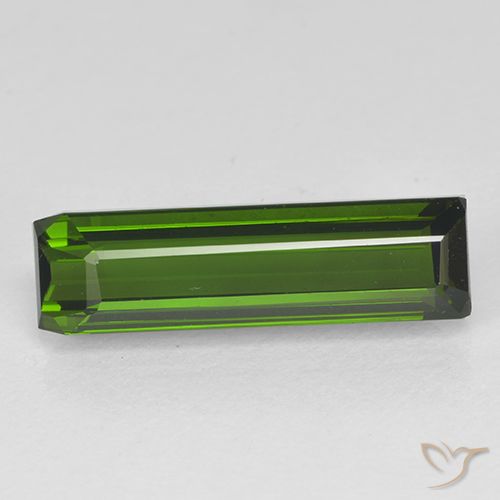 2.37ct Натуральный Темно-зеленый Турмалин, Изумрудная огранка, Чистота VVS