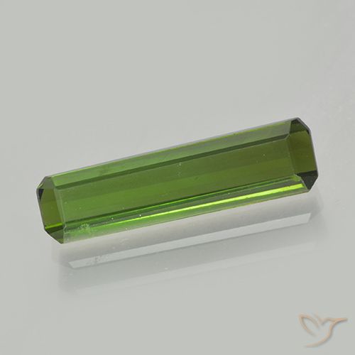 1.60ct Натуральный Темно-зеленый Турмалин, Изумрудная огранка, VVS-VS