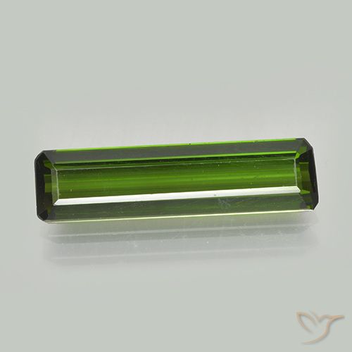 2.16ct Натуральный Темно-зеленый Турмалин, Изумрудная огранка, VVS-VS