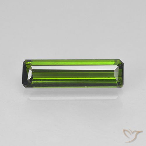 1.11ct Натуральный Темно-зеленый Турмалин, Изумрудная огранка, VVS-VS