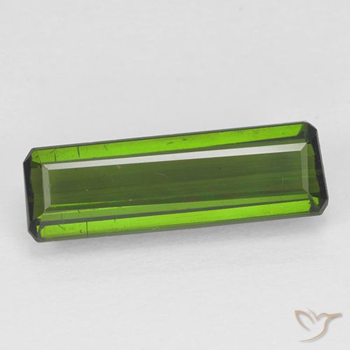 1.24ct Натуральный Землисто-зеленый Турмалин, Изумрудная огранка, Чистота VS