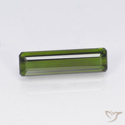 1.63ct Натуральный Темно-зеленый Турмалин, Изумрудная огранка, Чистота VVS