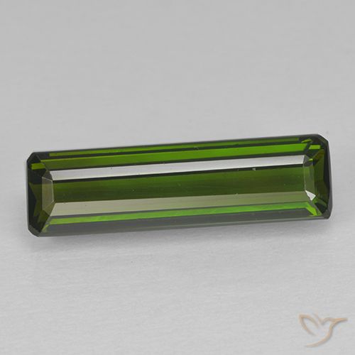 2.63ct Натуральный Темно-землисто-зеленый Турмалин, Изумрудная огранка, VVS-VS
