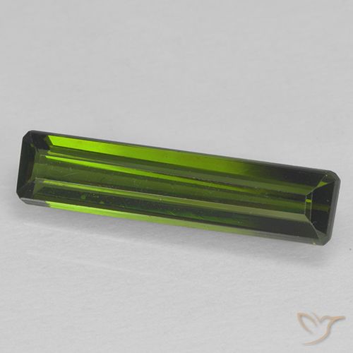 1.54ct Натуральный Темно-зеленый Турмалин, Изумрудная огранка, VVS-VS