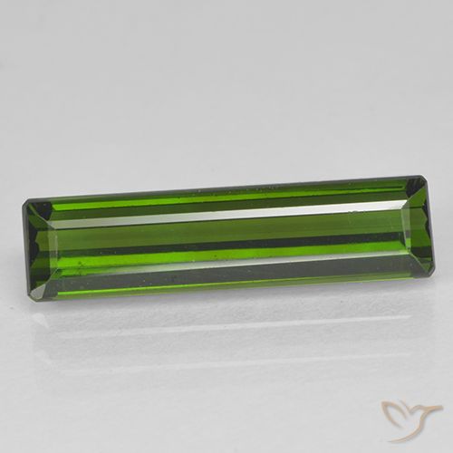 2.10ct Натуральный Темно-зеленый Турмалин, Изумрудная огранка, VVS-VS