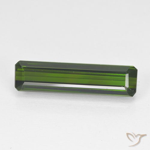 3.44ct Натуральный Темно-зеленый Турмалин, Изумрудная огранка, VVS-VS