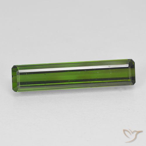 2.47ct Натуральный Темно-зеленый Турмалин, Изумрудная огранка, VVS-VS
