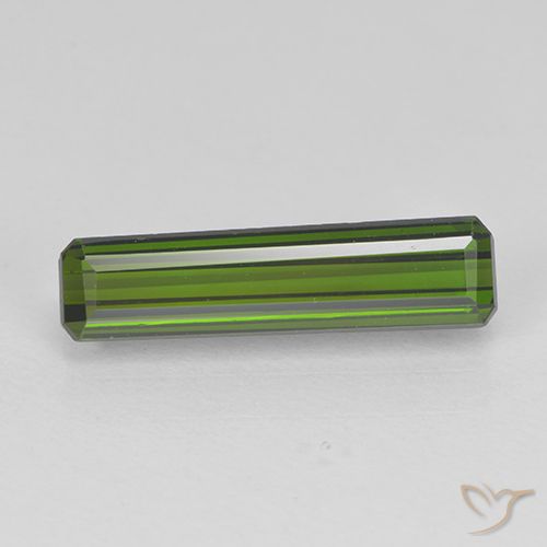 1.70ct Натуральный Темно-зеленый Турмалин, Изумрудная огранка, Чистота VVS