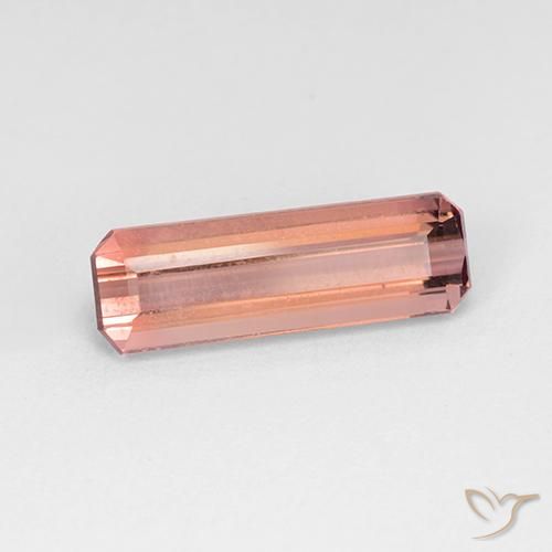 2.91ct Натуральный Оранжево-розовый Турмалин, Изумрудная огранка, VVS-VS