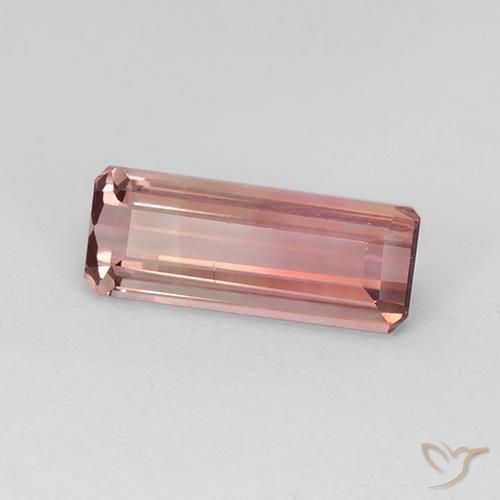 3.37ct Натуральный Оранжево-розовый Турмалин, Изумрудная огранка, VVS-VS