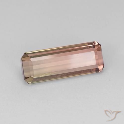4.33ct Натуральный Двуцветный Турмалин, Изумрудная огранка, VVS-VS
