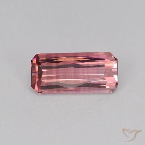 0.97ct Натуральный Темно-розовый Турмалин, Изумрудная огранка, VVS-VS