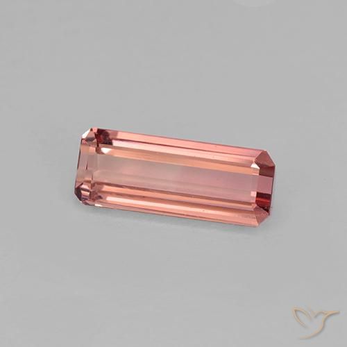0.93ct Натуральный Красновато-розовый Турмалин, Изумрудная огранка, VVS-VS