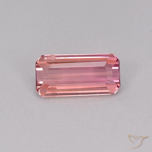 1.10ct Натуральный Ярко-розовый тон Турмалин, Изумрудная огранка, Чистота VS