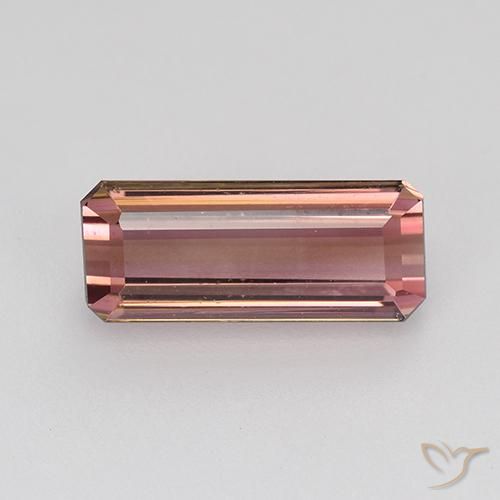 2.00ct Натуральный Оранжево-розовый Турмалин, Изумрудная огранка, Чистота VVS