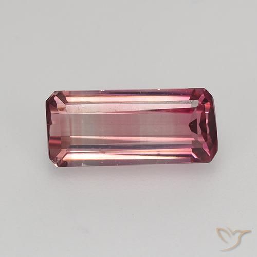 1.56ct Натуральный Темно-розовый Турмалин, Изумрудная огранка, Чистота VVS