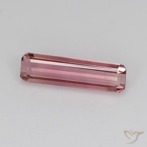 1.28ct Натуральный Темно-розовый Турмалин, Изумрудная огранка, Чистота VVS