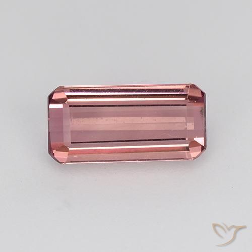 1.32ct Натуральный Оранжево-розовый Турмалин, Изумрудная огранка, Чистота VVS