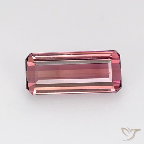 1.61ct Натуральный Пурпурно-розовый Турмалин, Изумрудная огранка, Чистота VVS