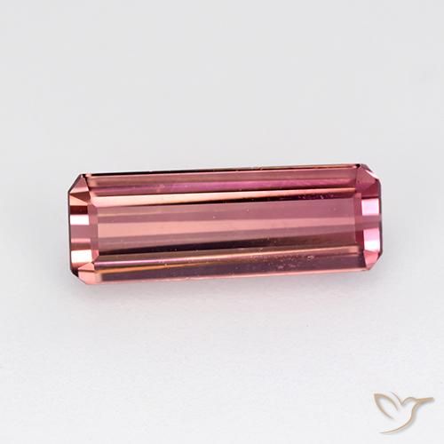 1.84ct Натуральный Темно-розовый Турмалин, Изумрудная огранка, Чистота VVS