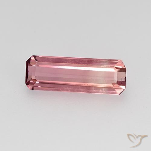 1.25ct Натуральный Светло-ярко-розовый Турмалин, Изумрудная огранка, Чистота VVS