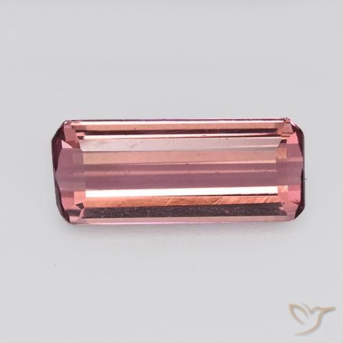 1.10ct Натуральный Оранжево-розовый Турмалин, Изумрудная огранка, Чистота VVS
