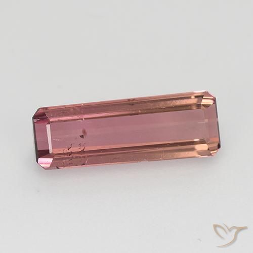 1.62ct Натуральный Оранжево-розовый Турмалин, Изумрудная огранка, VS-SI