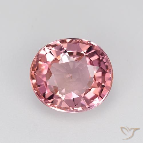 1.68ct Натуральный Ярко-розовый Турмалин, Овал, VVS-VS
