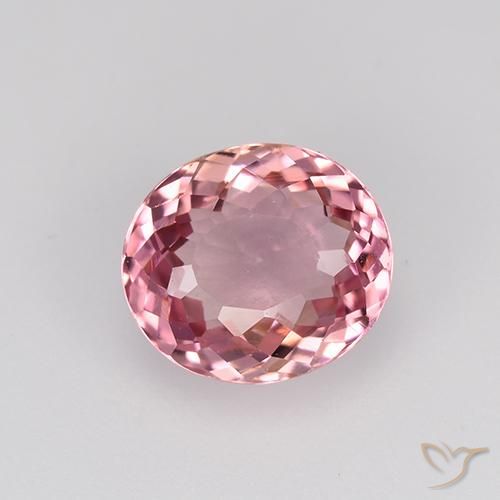 1.38ct Натуральный Светло-ярко-розовый Турмалин, Овал, VVS-VS